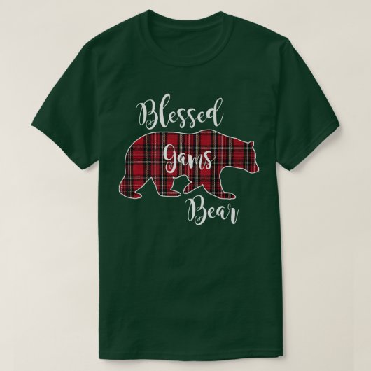 Blessed Gams Bear Red Tartan Plaid Grandma Gift Pr T-shirt (Design voorkant)
