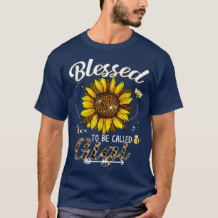 Blessed genaamd Gigi Funny Leopard Sunflower T-shirt