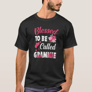 "Blessed" genaamd Grammie Funny Floral Grammie T-shirt