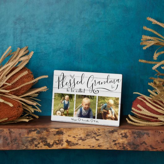 Blessed genaamd Grandma 3 Foto Fotoplaat (Zijkant)