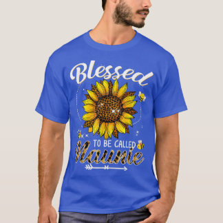 Blessed genaamd Naunie Funny Leopard Sunflowe T-shirt