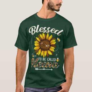 Blessed genaamd Neena Funny Leopard Sunflower T-shirt