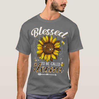 Blessed genaamd Neena Funny Leopard Sunflower T-shirt