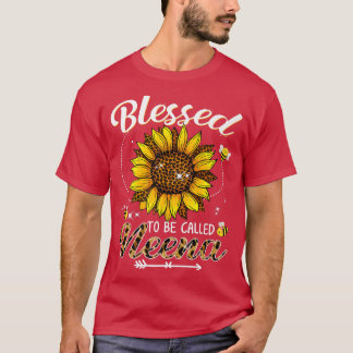 Blessed genaamd Neena Funny Leopard Sunflower T-shirt