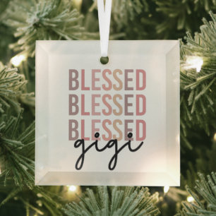 Blessed Gigi   Gifts for Gigi Grandma Glas Ornament