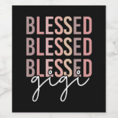 Blessed Gigi | Gifts for Gigi Grandma Wijn Etiket (Enkel label)