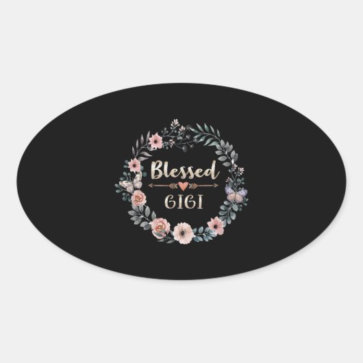 Blessed Gigi Thanksgiving Birthday Gift Ovale Sticker (Voorkant)