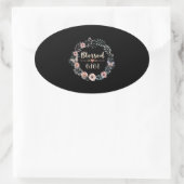Blessed Gigi Thanksgiving Birthday Gift Ovale Sticker (Tas)