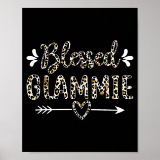 Blessed glammie grandma grandmother cute leopard poster
