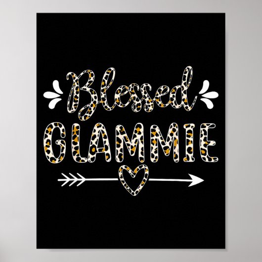 Blessed glammie grandma grandmother cute leopard poster (Voorkant)
