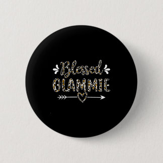 Blessed glammie grandma grandmother cute leopard ronde button 5,7 cm