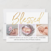 "Blessed" Gold Foil 3 Fotoaankondiging Aankondiging (Voorkant)