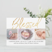 "Blessed" Gold Foil 3 Fotoaankondiging Aankondiging (Staand voorkant)