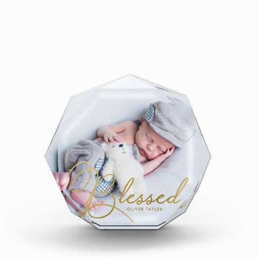 "Blessed" Gold Foil-effect op maat Fotoblokken (Voorkant)