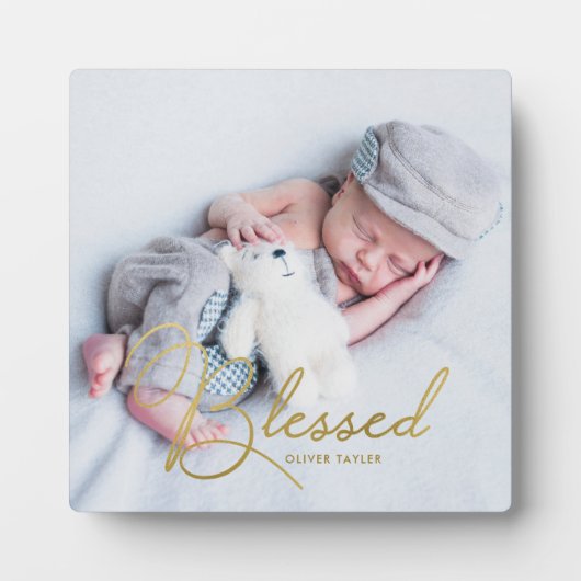 "Blessed" Gold Foil-effect op maat Fotoplaat (Voorkant)