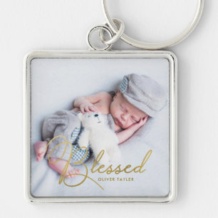 "Blessed" Gold Foil-effect op maat Sleutelhanger