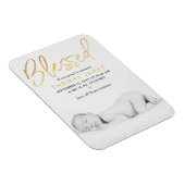 "Blessed" Gold Foil Foto geboorteaankondiging Magneet (Rechterzijde)
