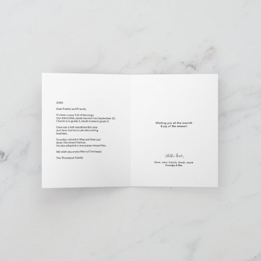 Blessed Gold Script-kerstboom Foto Collage Feestdagen Kaart (Binnen)