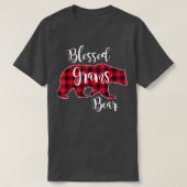 Blessed Grams Bear Red Buffalo Check Plaid Fun Gra T-shirt (Design voorkant)