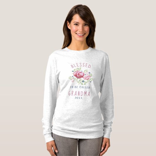 Blessed Grandma Floral  T-shirt (Voorkant volledig)