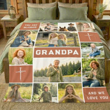 Blessed Grandpa 12 Photo Collage Custom Text