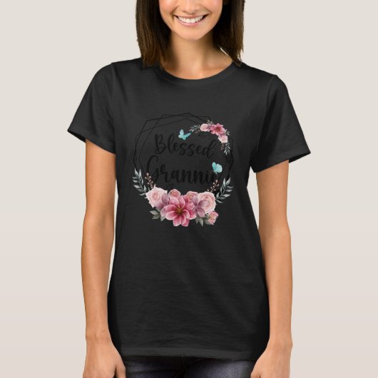 Blessed Grannie with Floral Mother s Day 2023 T-shirt (Voorkant)