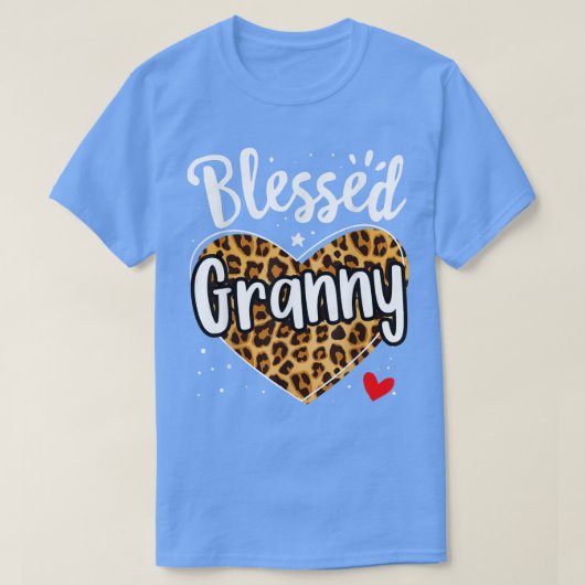 Blessed Granny Leopard Print Nana Moederdag Gra T-shirt (Design voorkant)