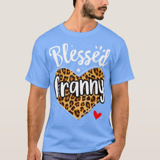 Blessed Granny Leopard Print Nana Moederdag Gra T-shirt