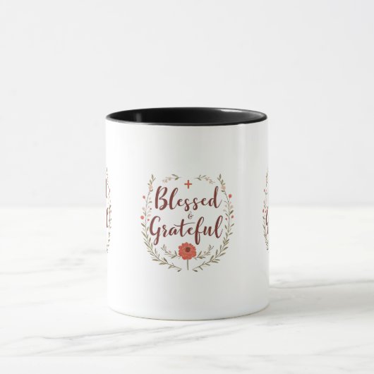 Blessed & Grateful – Christian Inspirational Mug Mok (Midden)