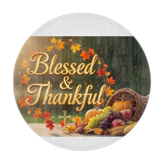 Blessed & Grateful  -  Inspirational Snijplank (Voorkant)