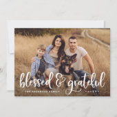 Blessed & Grateful Photo Thanksgiving Kaart (Voorkant)