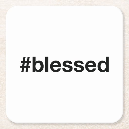 BLESSED Hashtag Kartonnen Onderzetters (Voorkant)