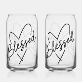Blessed Heart Modern Script Blikvorm Glas (Voorkant)