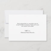 Blessed Heart Script Minimal Photo First communion Bedankkaart (Achterkant)