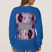 Blessed Hearts Stars Bloemen Blauw Sweatshirt (Achterkant)