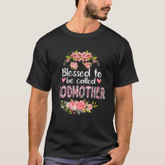 Blessed heet Godmoeder Floral Godmoeder Mo T-shirt (Voorkant)