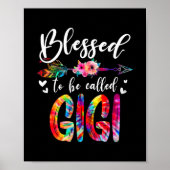 Blessed heet mam Gigi Floral Tie Dye Poster (Voorkant)