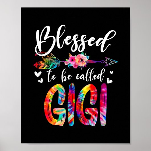Blessed heet mam Gigi Floral Tie Dye Poster (Voorkant)