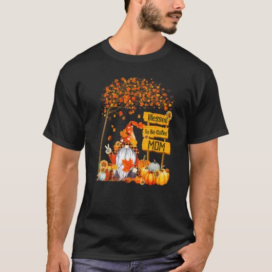 Blessed heet Mam Herfst Gnome Thanksgiving T-shirt (Voorkant)