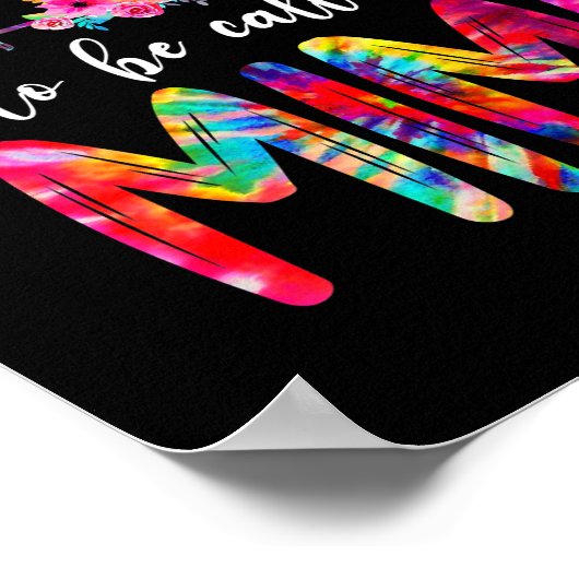 Blessed heet mam Mimi Floral Tie Dye Poster (Hoek)