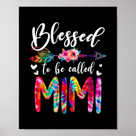 Blessed heet mam Mimi Floral Tie Dye Poster (Voorkant)