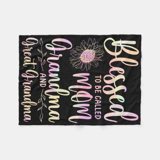 Blessed heet mam oma en grootmoeder fleece deken (Voorkant (Horizontaal))