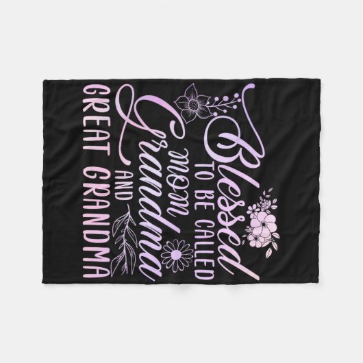 Blessed heet mam oma en grootmoeder fleece deken (Voorkant (Horizontaal))