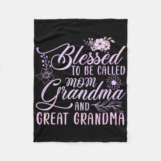 Blessed heet mam oma en grootmoeder fleece deken (Voorkant)