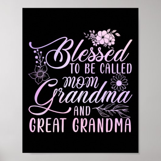 Blessed heet mam oma en grootmoeder poster (Voorkant)