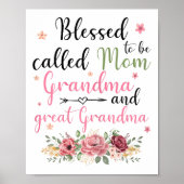 Blessed heet mam oma en grootmoeder poster (Voorkant)