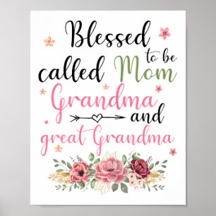 Blessed heet mam oma en grootmoeder poster