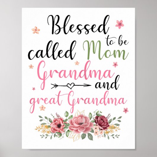 Blessed heet mam oma en grootmoeder poster (Voorkant)