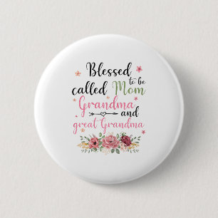 Blessed heet mam oma en grootmoeder ronde button 5,7 cm