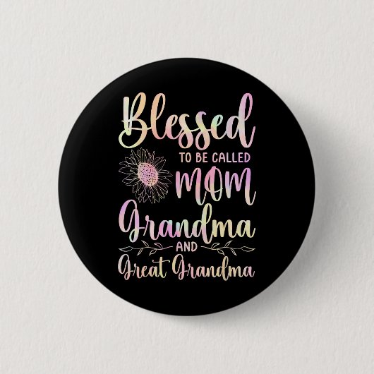 Blessed heet mam oma en grootmoeder ronde button 5,7 cm (Voorkant)